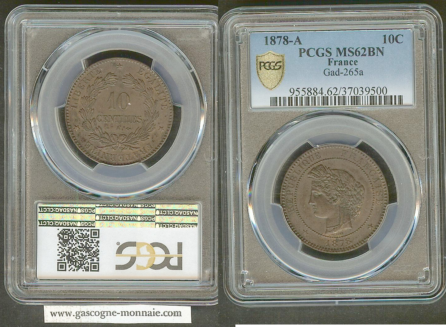 10 centimes Cérès 1878 Paris SPL